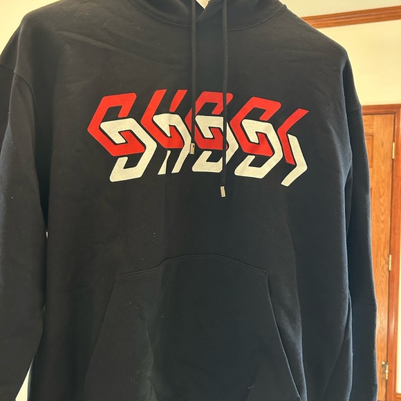 Men's Gucci mirrored print jersey, cotton hoodie size large made in Italy - Picture 3 of 12